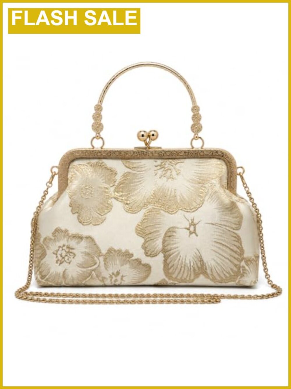 Women's Embroidered Clutch Evening Handbag Silk Shoulder Crossbody Purse